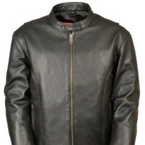 LEATHER KING - WOMENS BLACK MOTORCYCLE JACKET - XL